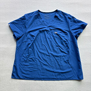 FIGS Royal Blue Scrub Top Womens 4XL Catarina One-Pocket‎ Shirt Medical Nurse